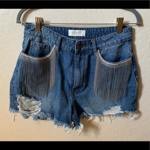 High waist denim shorts